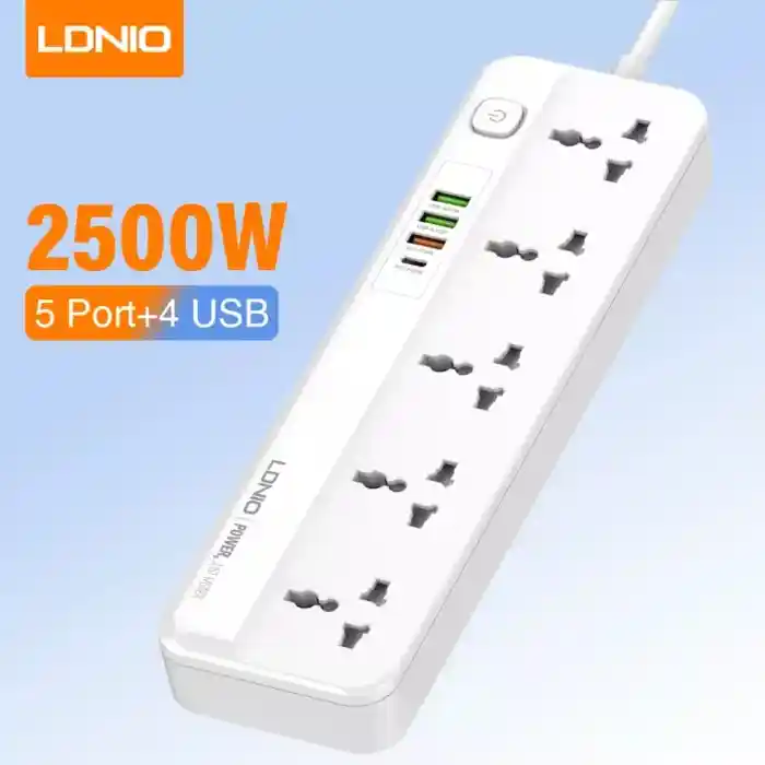 LDNIO SC5415 Power Strips 5 Way Outlet with USB Ports Universal Extension Power Socket